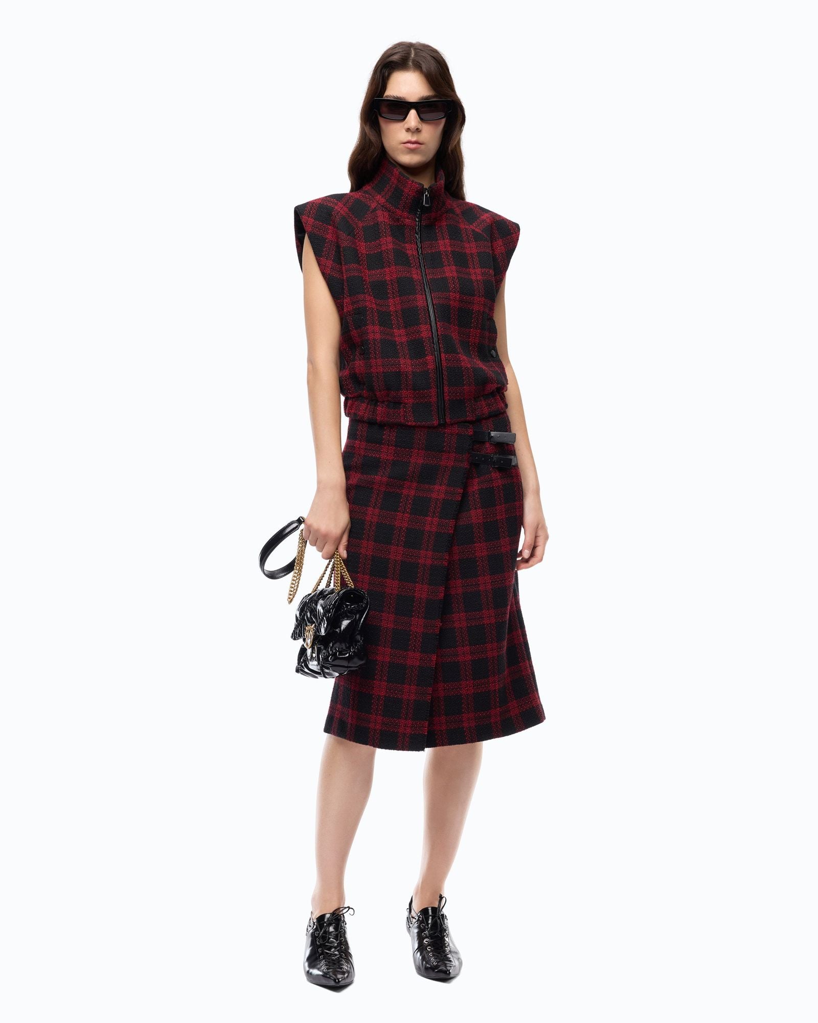 Gilet in tweed a quadri - Pinko 107440A3GN ZR4 PINKO 