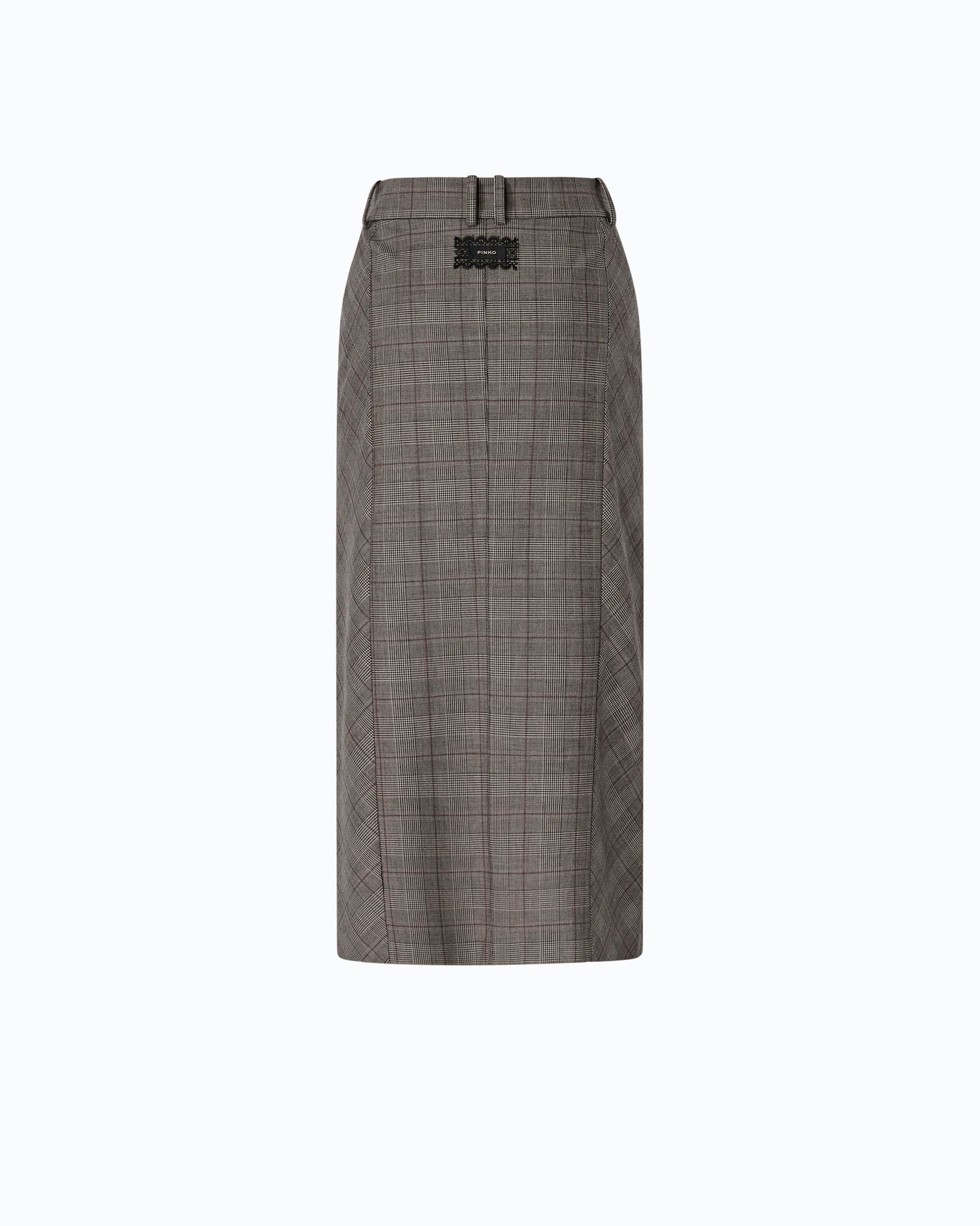 Gonna longuette in lana check - Pinko 107448A3FF CYZ PINKO 