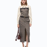 Gonna longuette in lana check - Pinko 107448A3FF CYZ PINKO 
