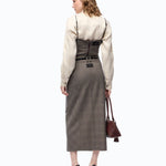 Gonna longuette in lana check - Pinko 107448A3FF CYZ PINKO 