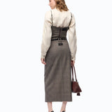 Gonna longuette in lana check - Pinko 107448A3FF CYZ PINKO 