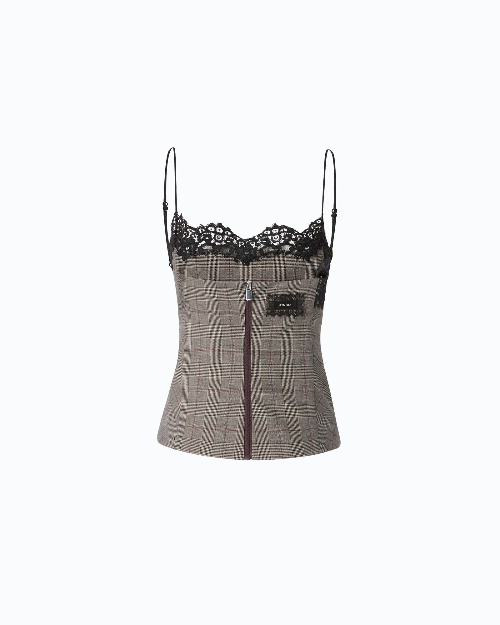Top quadri con pizzo - Pinko 107472A3FF CYZ PINKO 