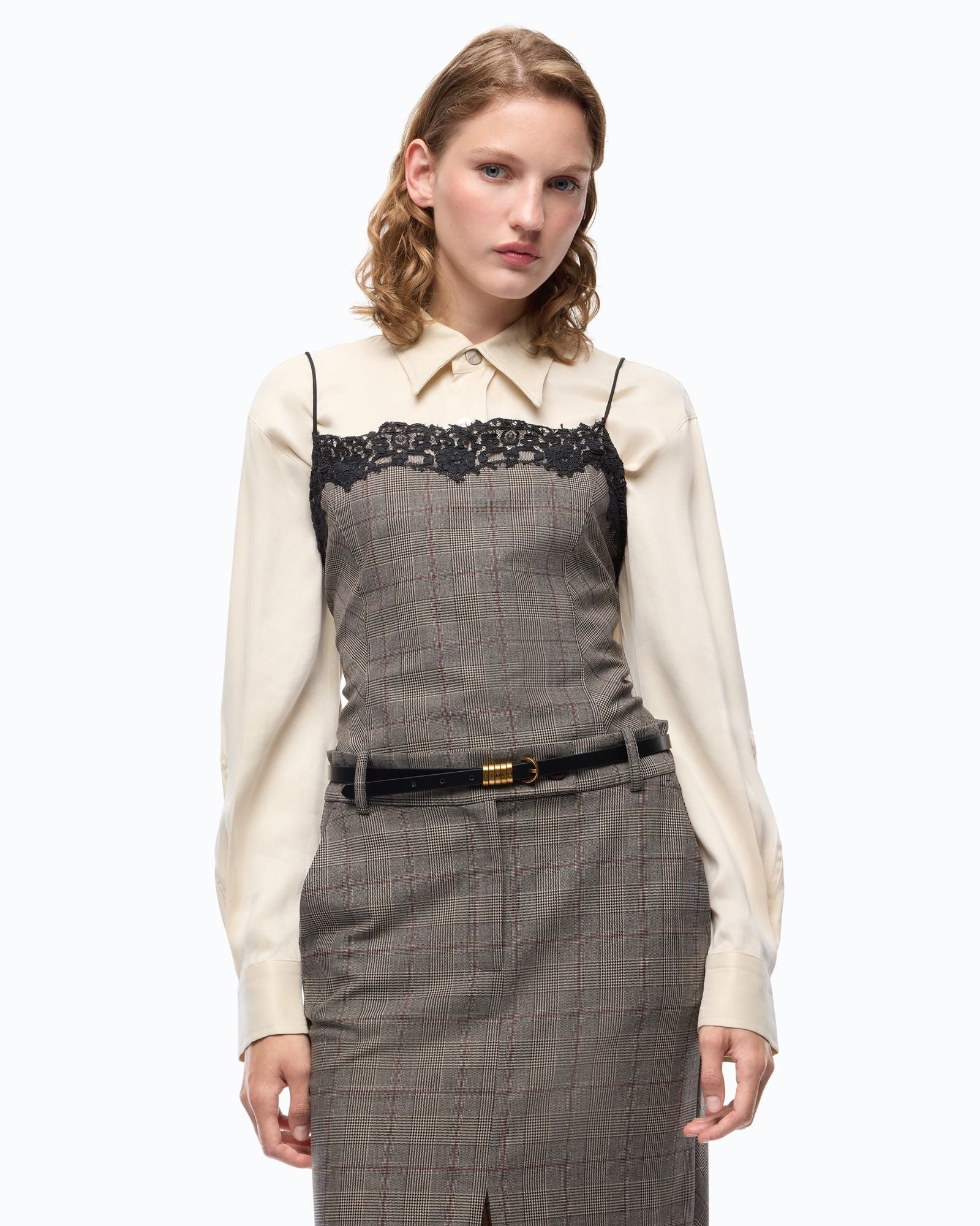 Top quadri con pizzo - Pinko 107472A3FF CYZ PINKO 