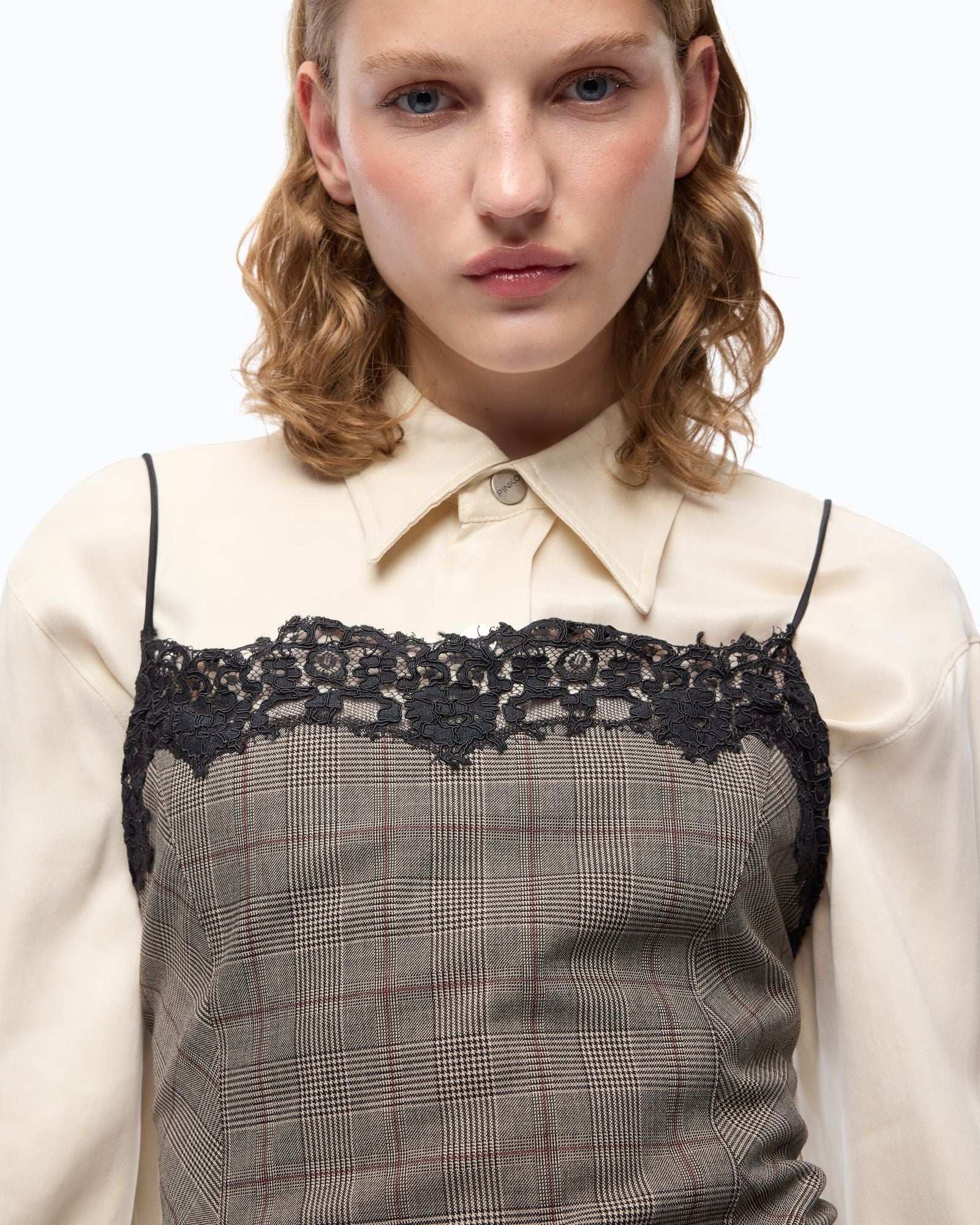 Top quadri con pizzo - Pinko 107472A3FF CYZ PINKO 