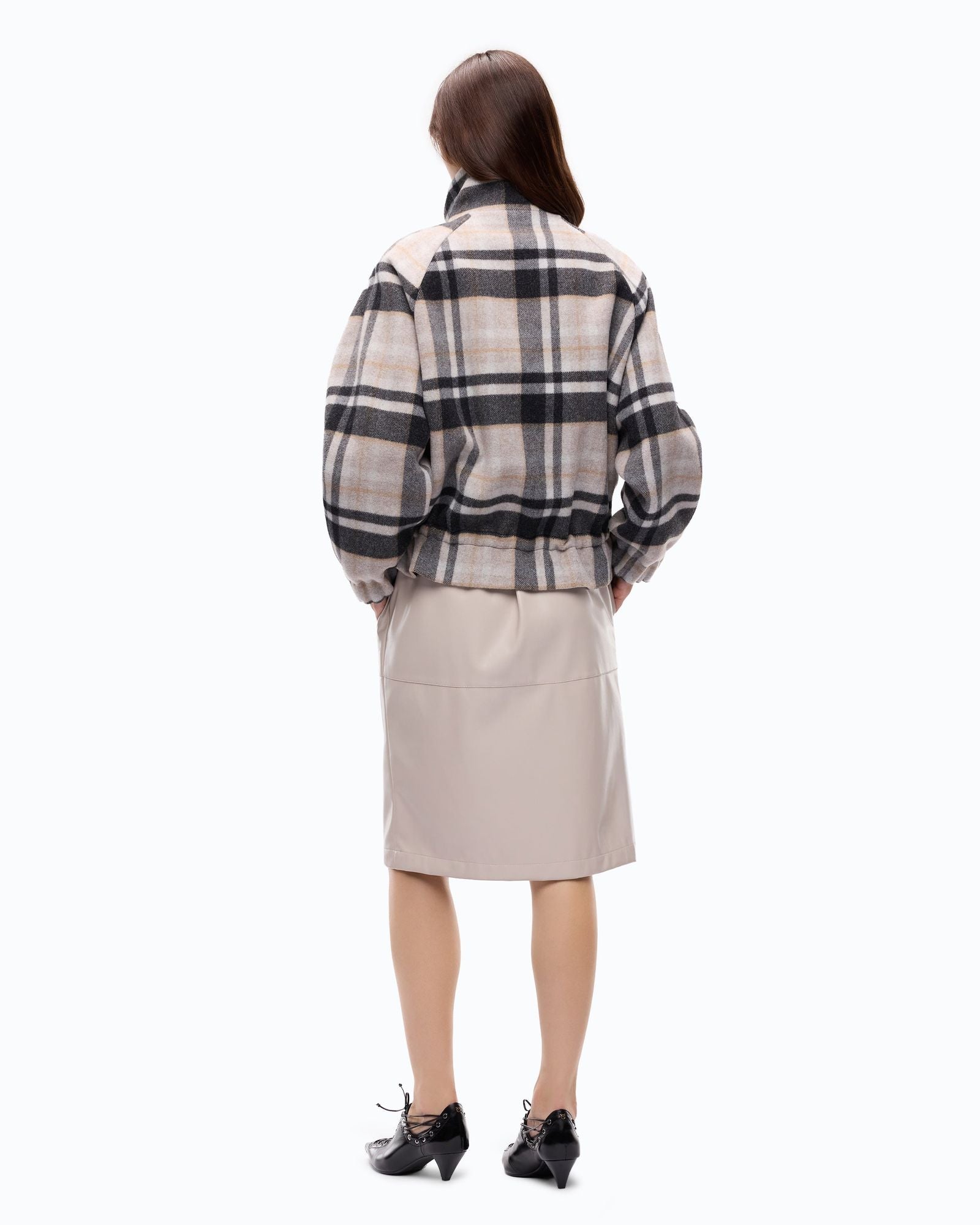Caban con zip e fantasia check - Pinko 107523A3FW IC9 PINKO 