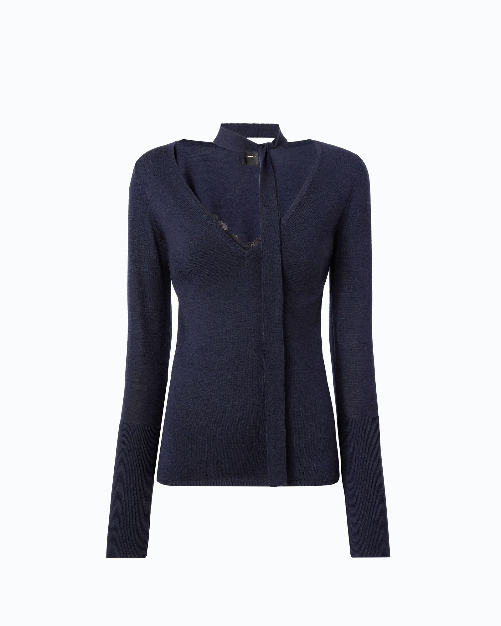 Maglia in lana con pizzo e fusciacca - Pinko 107775A3O1 G03 PINKO 