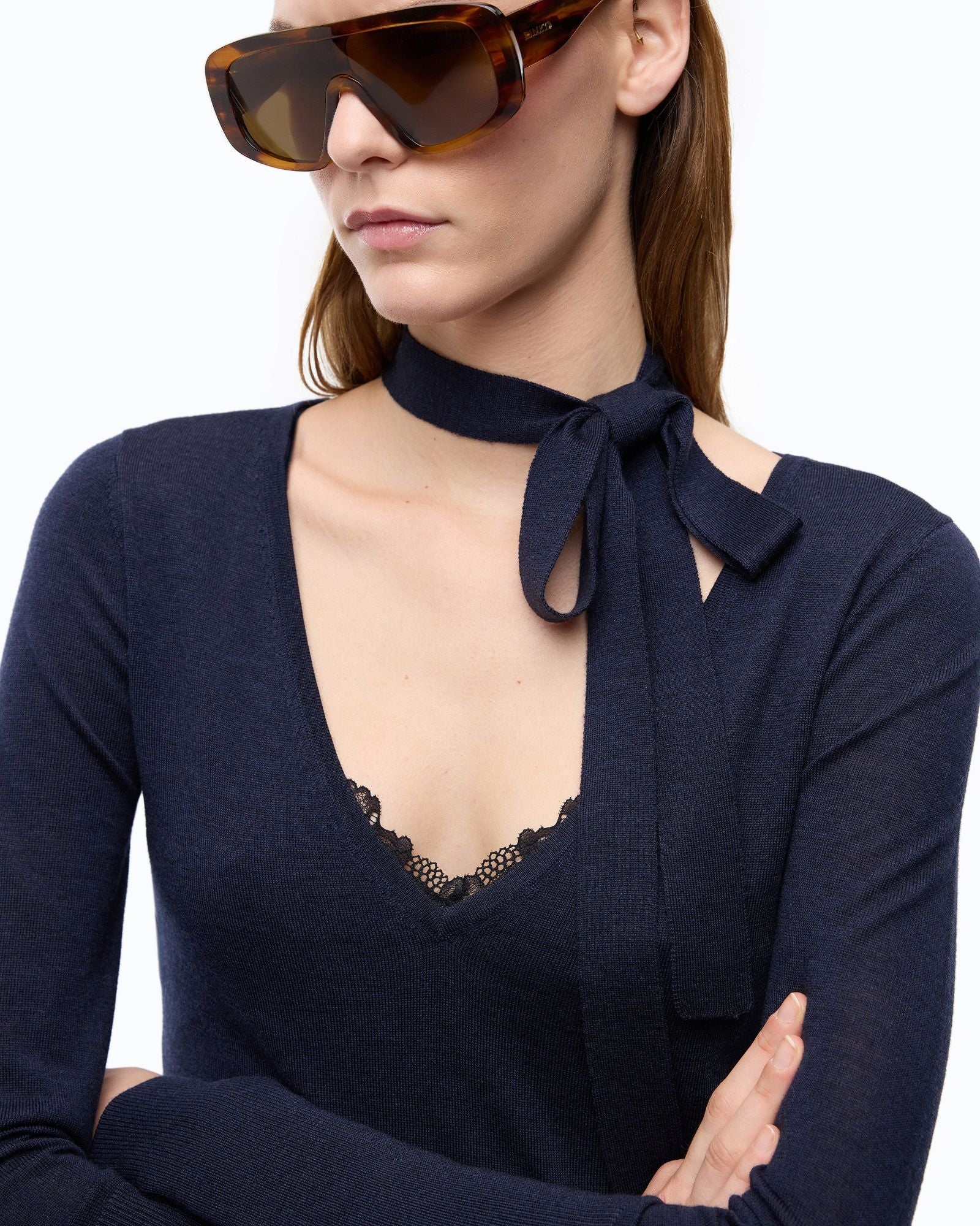 Maglia in lana con pizzo e fusciacca - Pinko 107775A3O1 G03 PINKO 