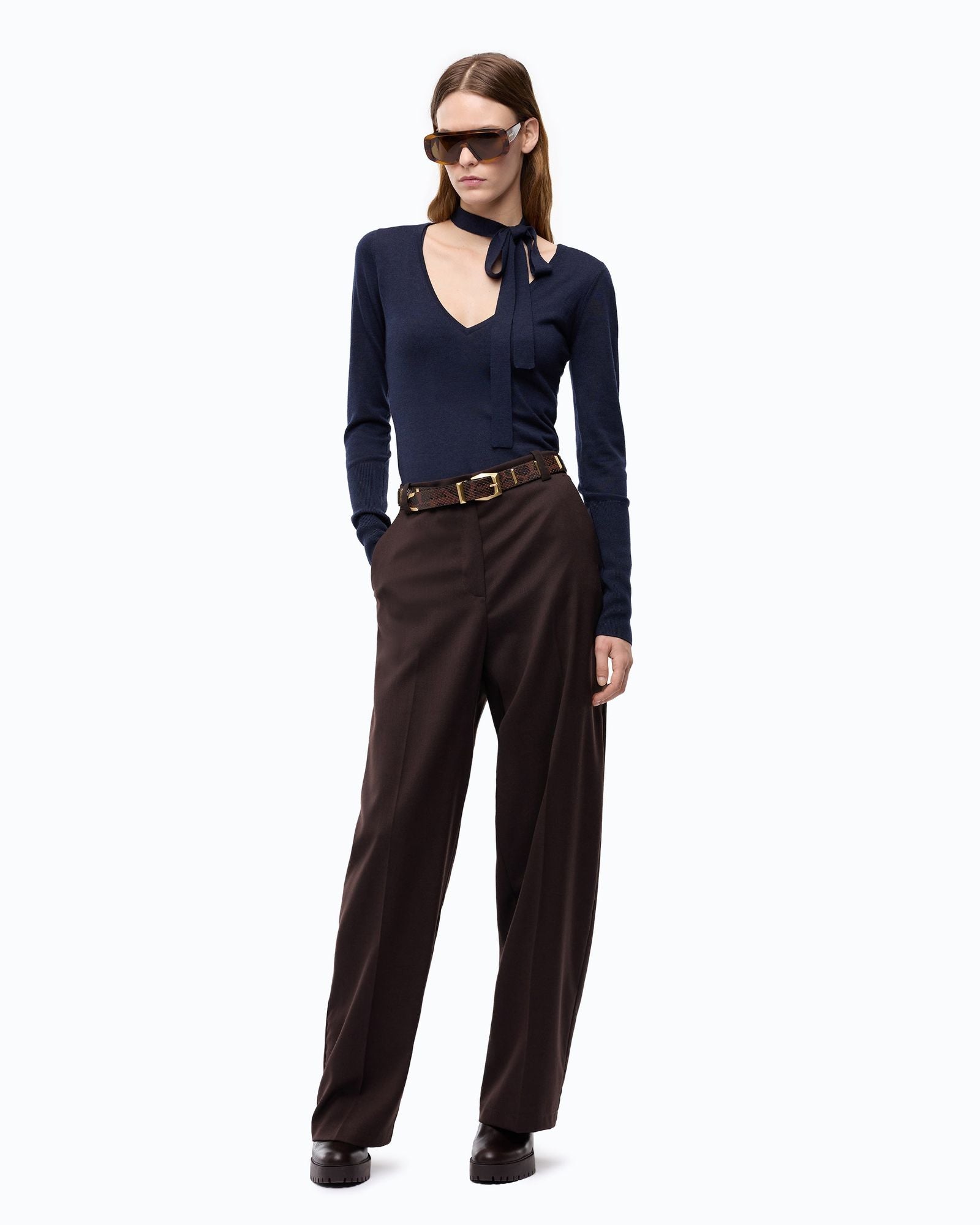Maglia in lana con pizzo e fusciacca - Pinko 107775A3O1 G03 PINKO 