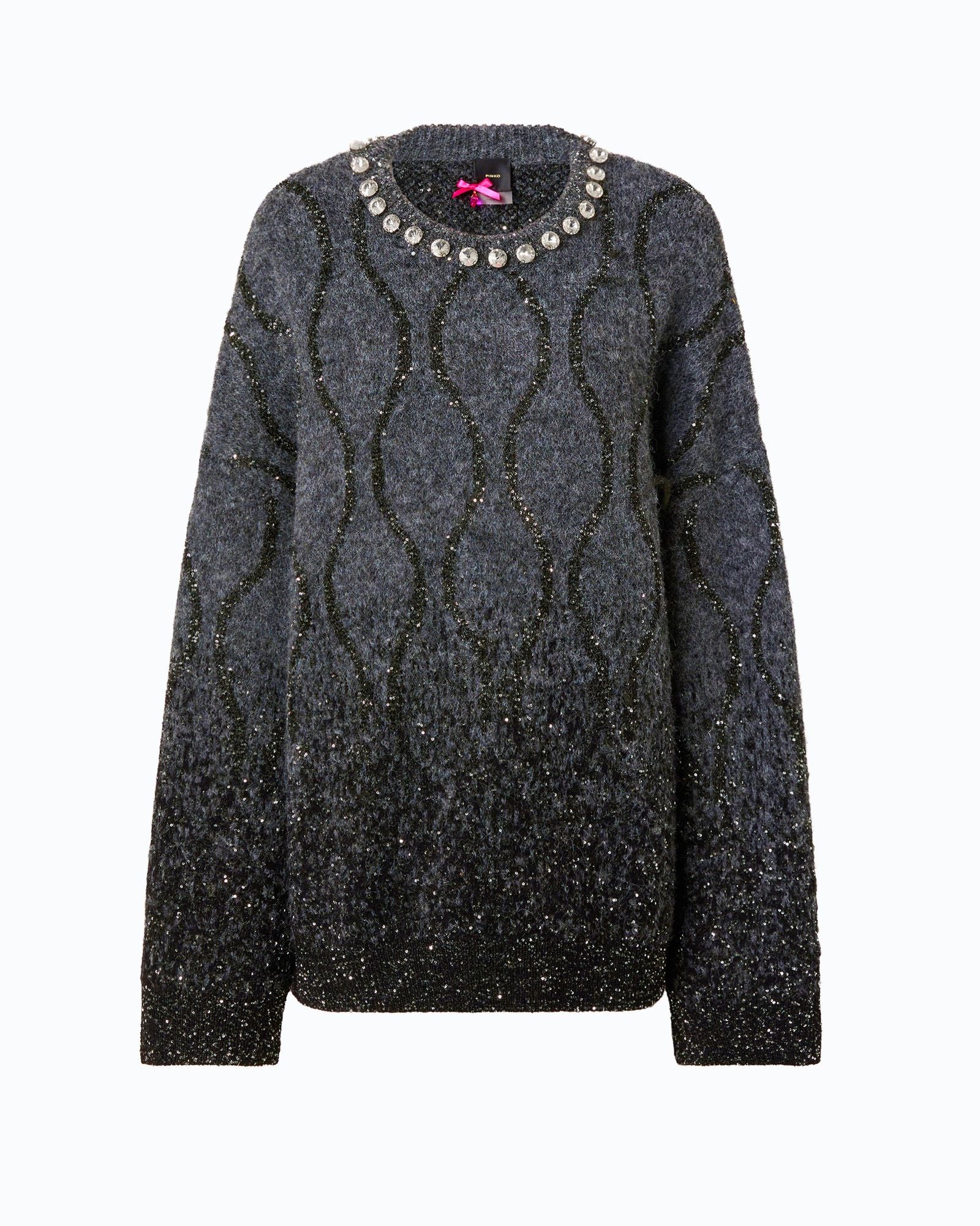 Maglione collo gioiello e paillettes - Pinko 107855A3OZ IZK PINKO 