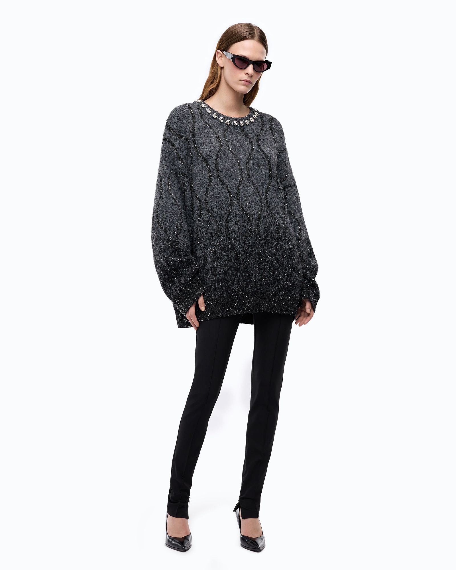 Maglione collo gioiello e paillettes - Pinko 107855A3OZ IZK PINKO 