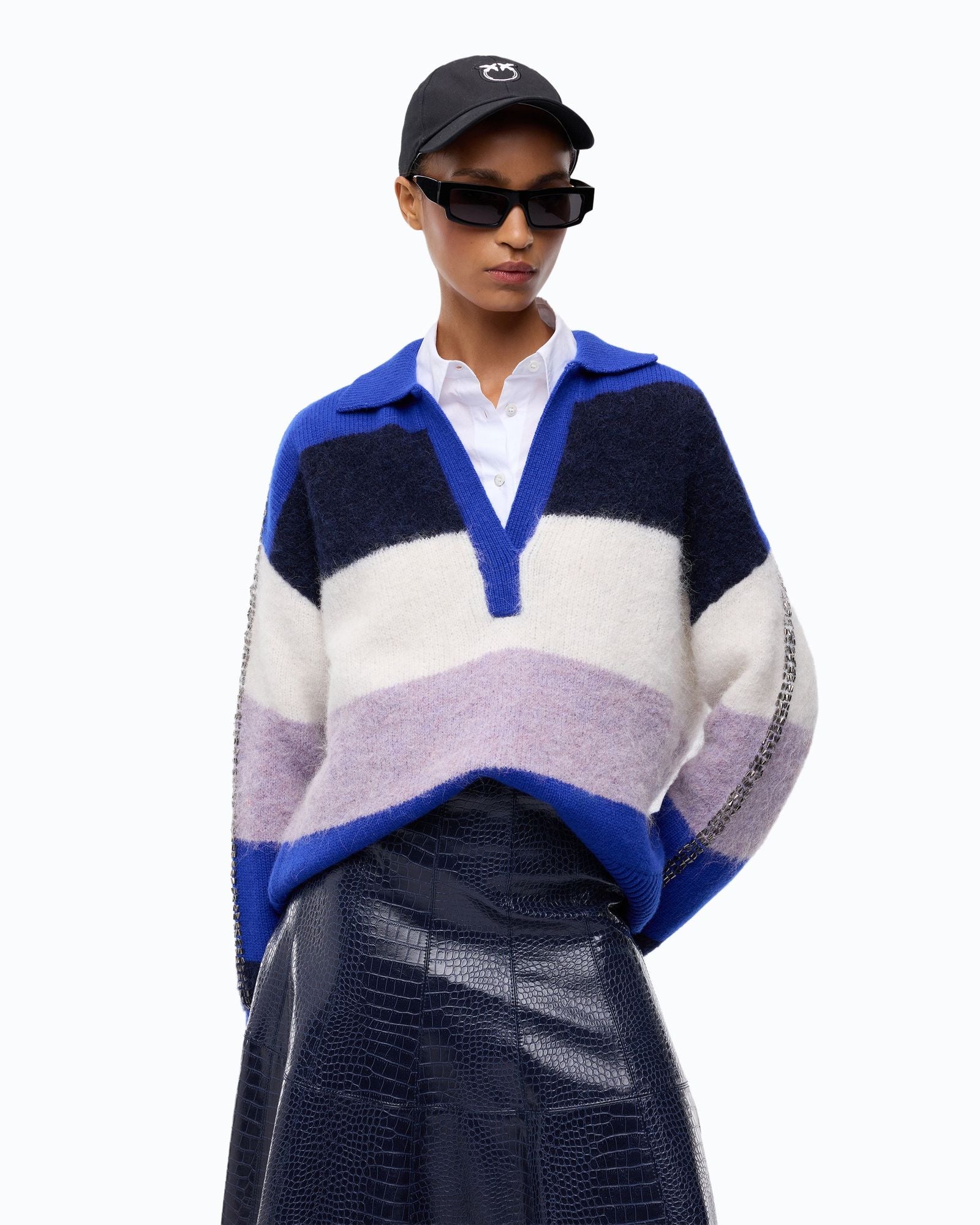 Polo in misto alpaca a righe - Pinko 107860A3P0 EY1 PINKO 