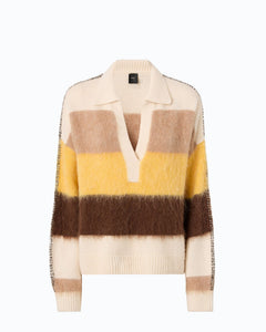 Polo in misto alpaca a righe - Pinko