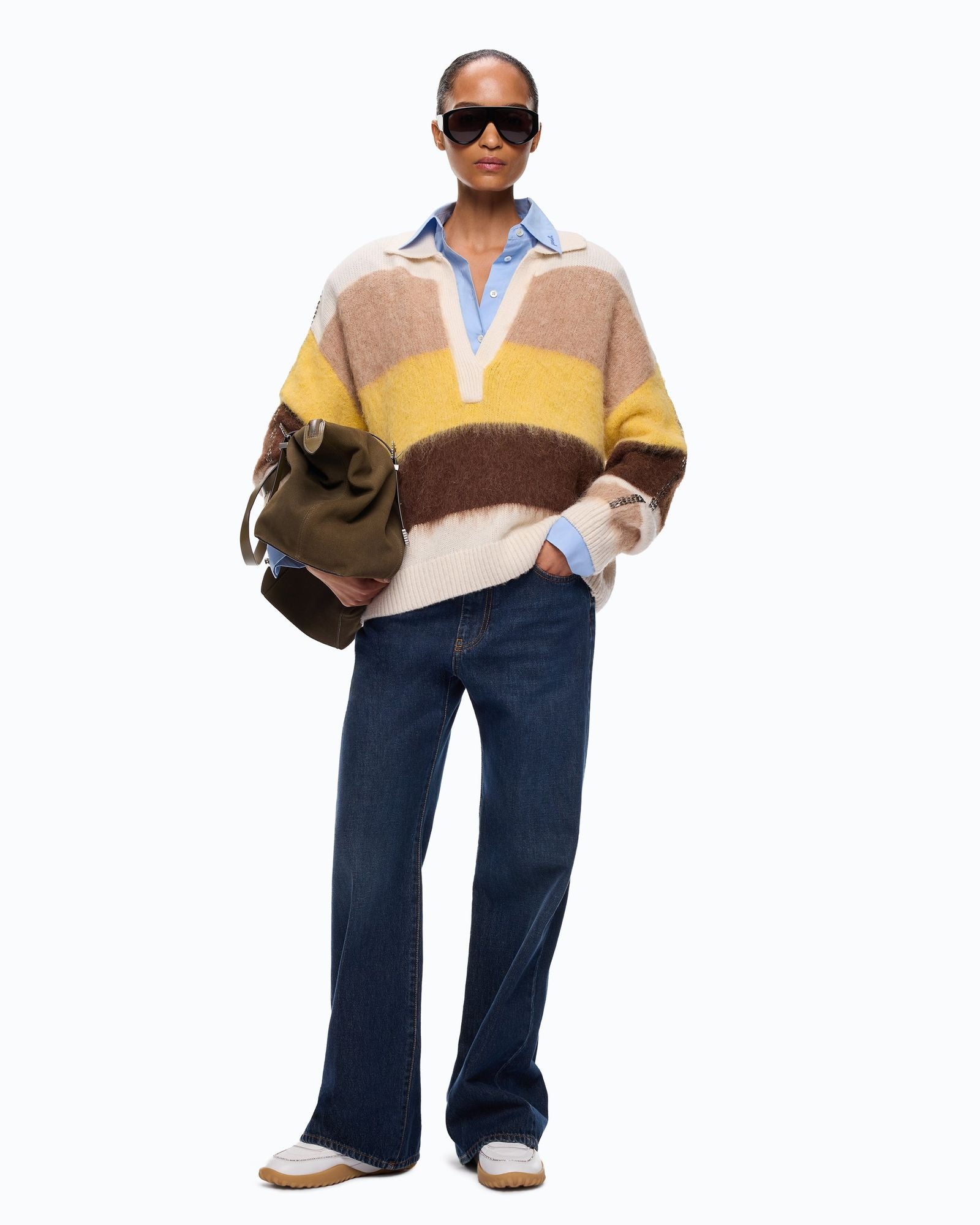 Polo in misto alpaca a righe - Pinko 107860A3P0 ZLF PINKO 