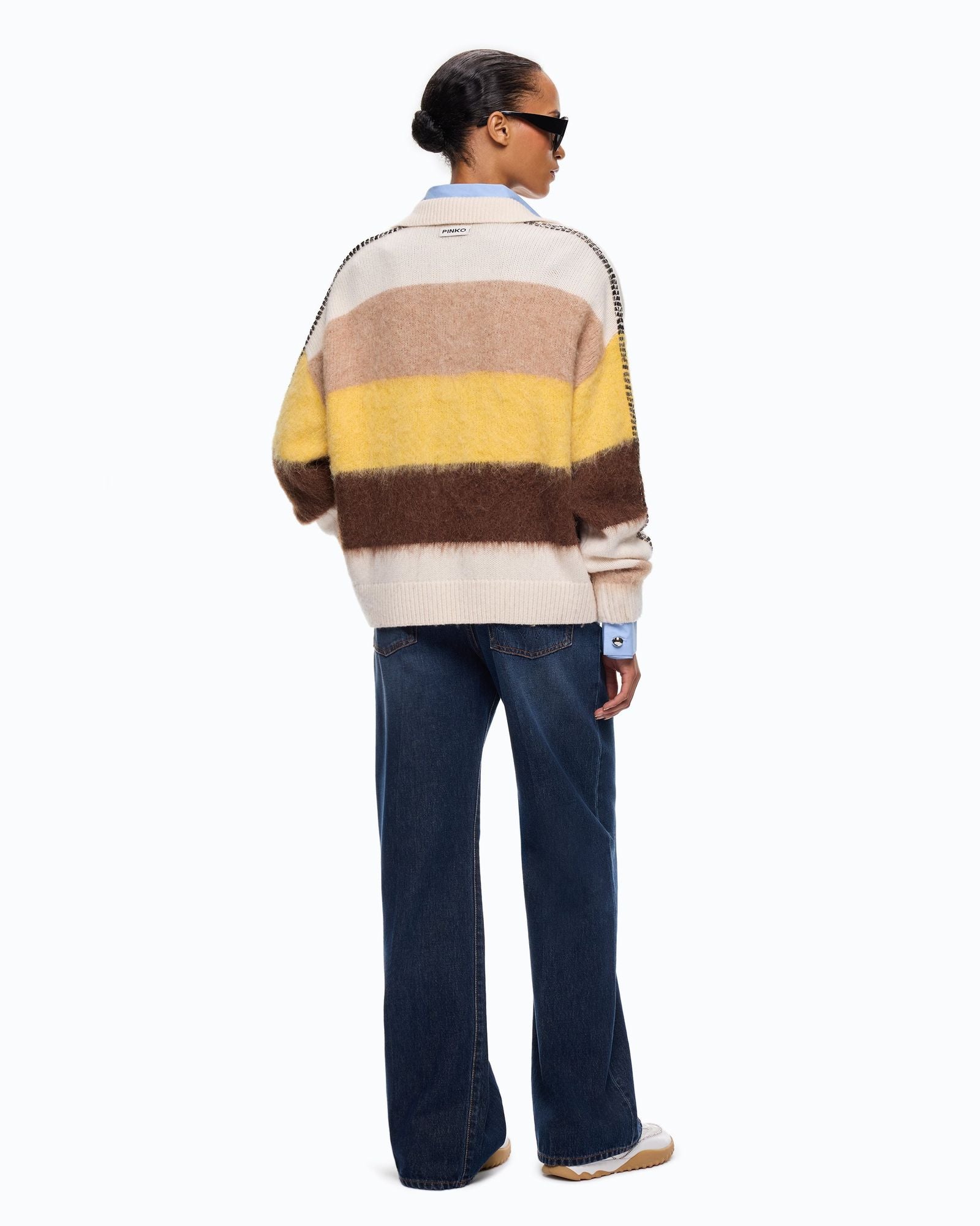 Polo in misto alpaca a righe - Pinko 107860A3P0 ZLF PINKO 