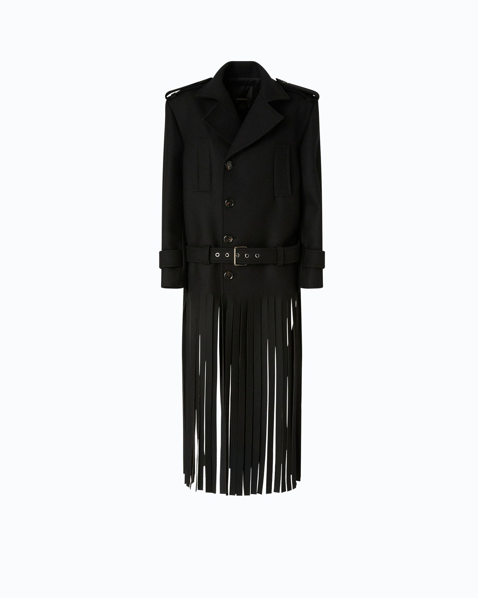 Cappotto in panno con frange - Pinko 107869A3LA Z99 PINKO 