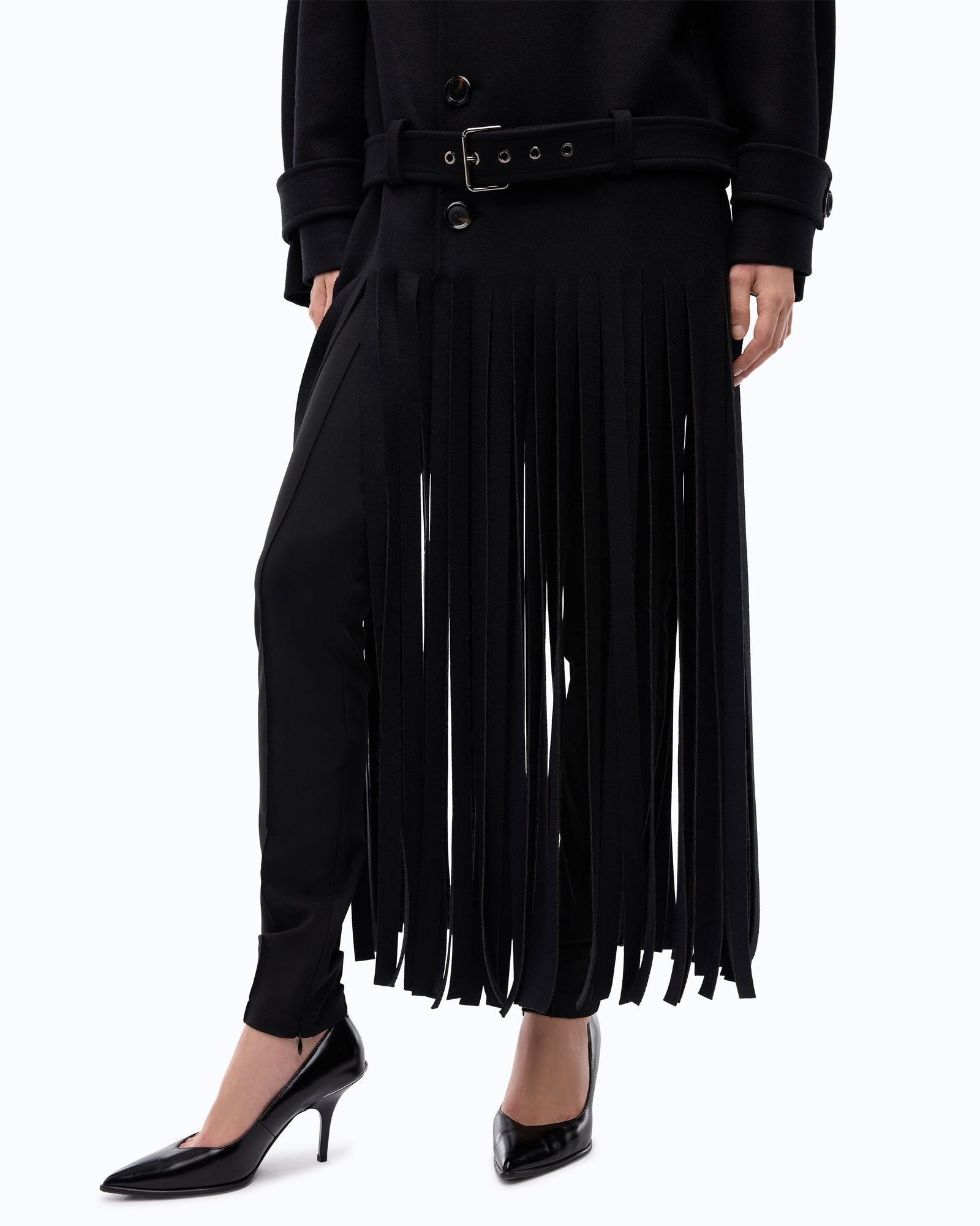 Cappotto in panno con frange - Pinko 107869A3LA Z99 PINKO 