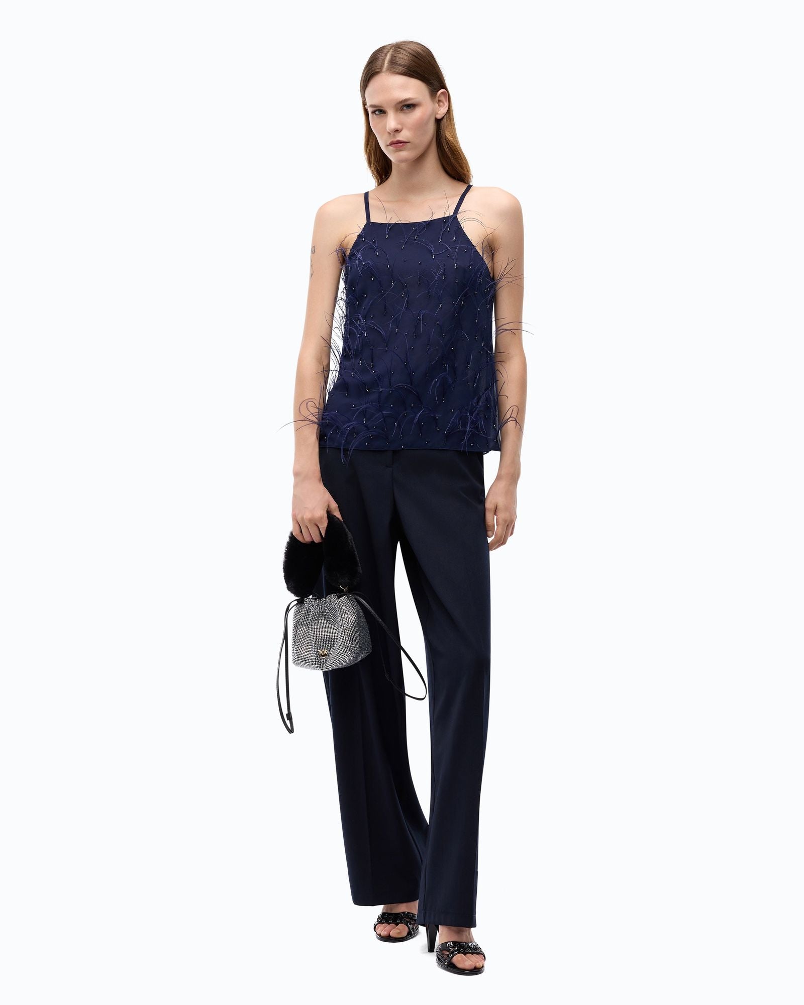 Top fluido con piume - Pinko 107906A2SP F92 PINKO 