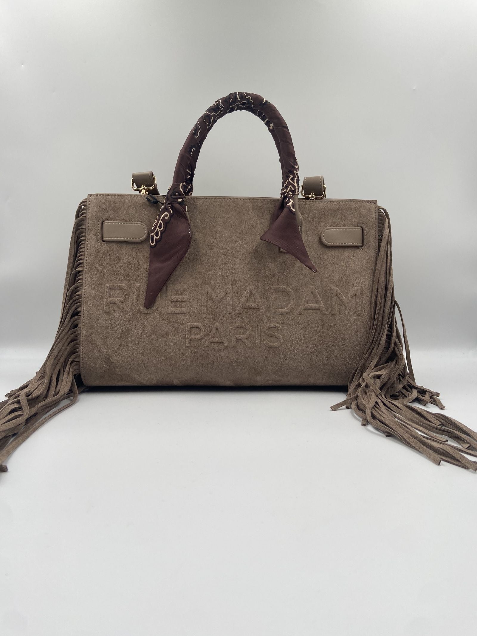 Borsa Canyon tote frange - Rue Madam Paris 1587CANYONTOTEFRINGES SUEDEGRIGIO RUE MADAM PARIS 