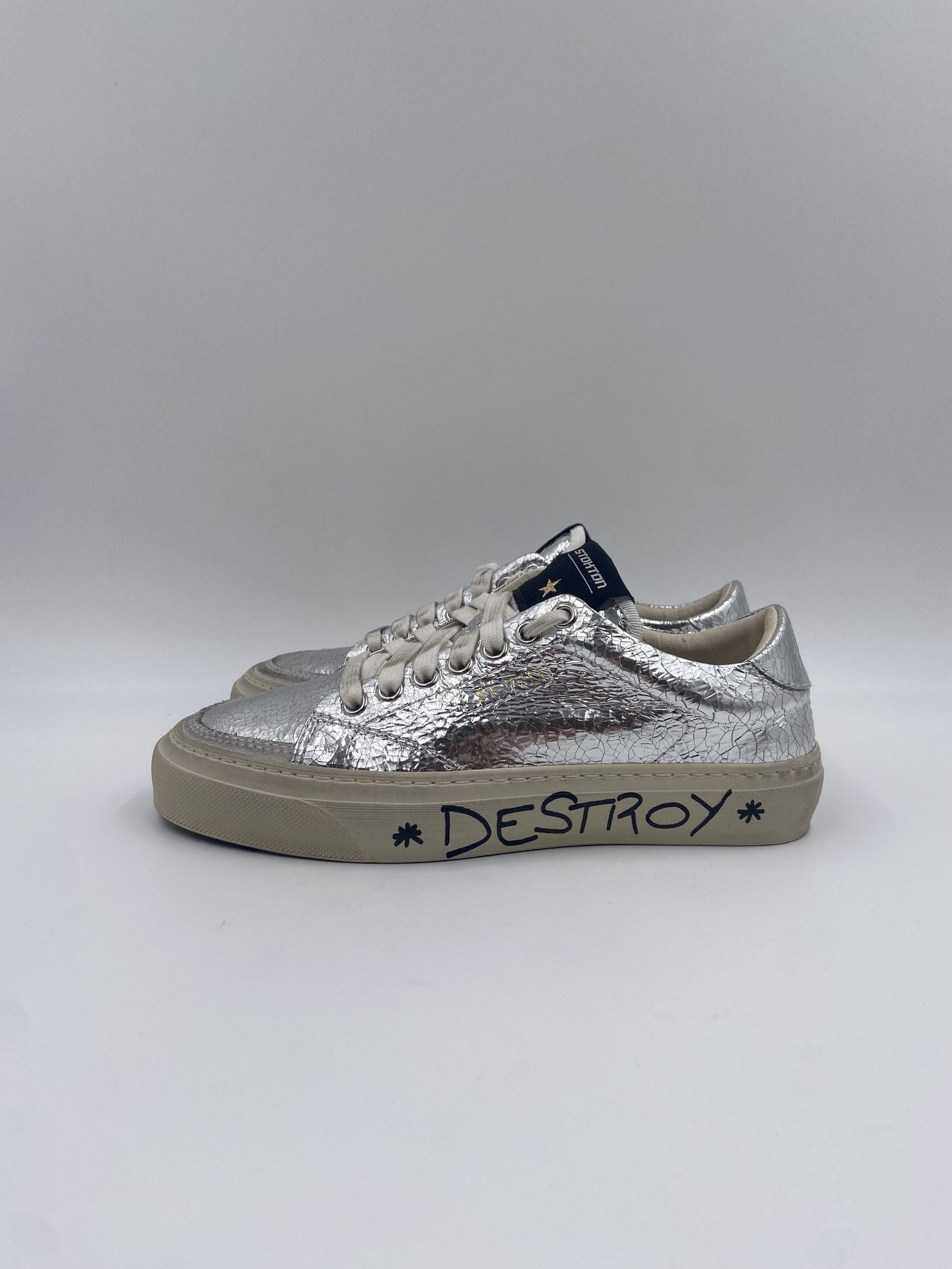 Sneakers Destroy effetto crack - Stockton DESTROY-D ARGENTO STOCKTON 