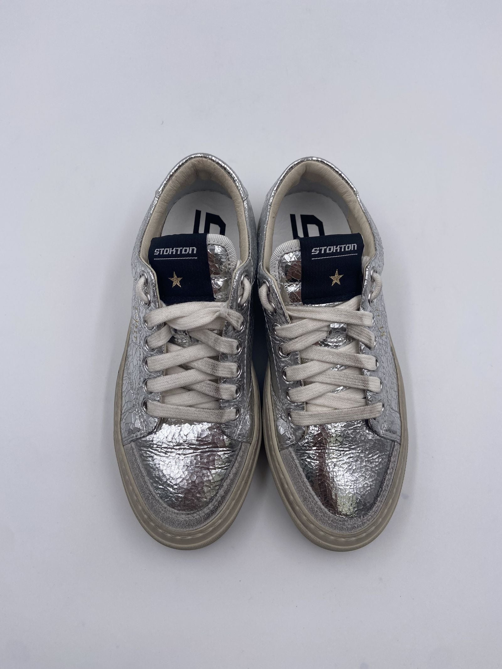 Sneakers Destroy effetto crack - Stockton DESTROY-D ARGENTO STOCKTON 