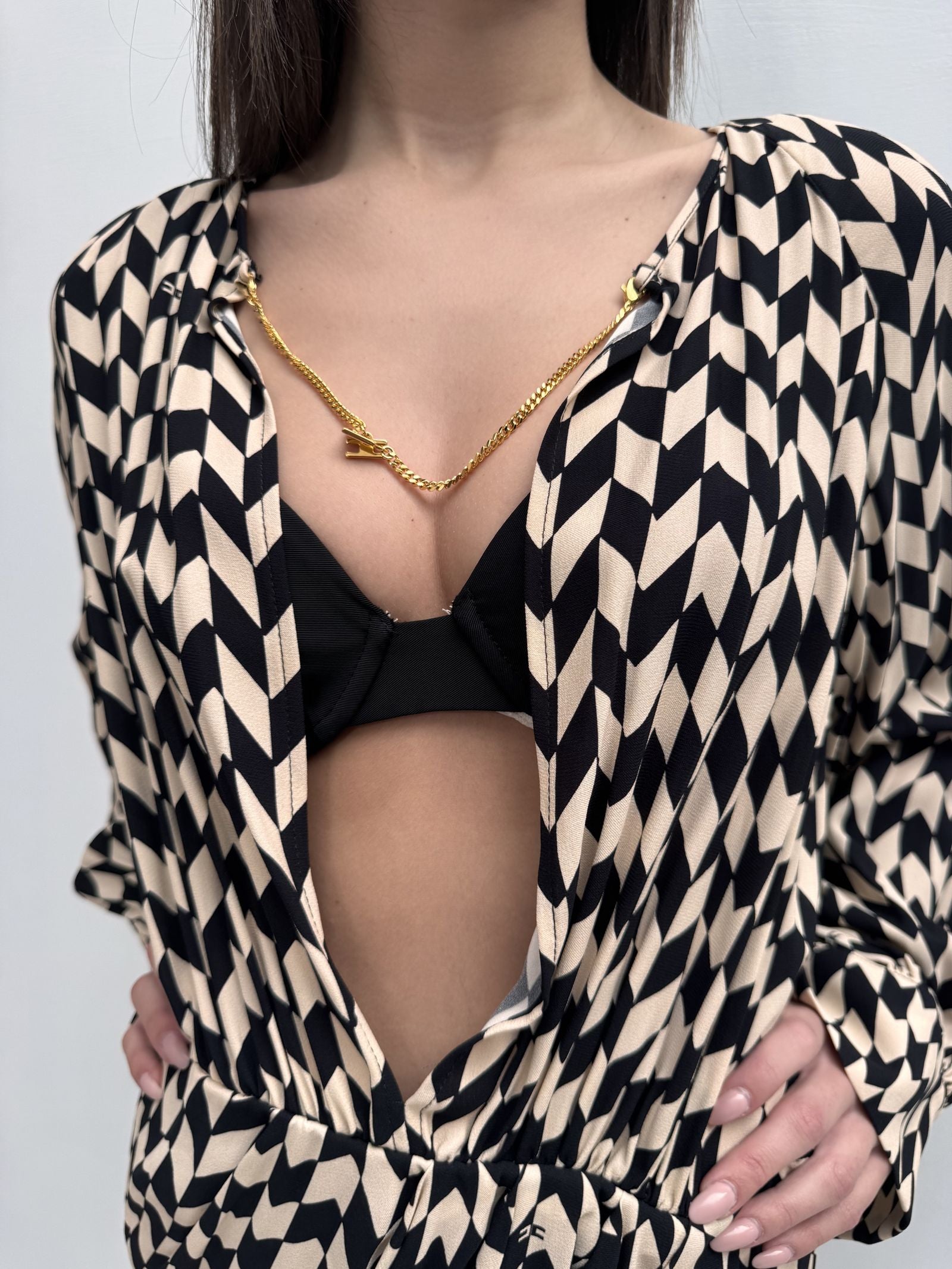 Abito stampa geometrica - Elisabetta Franchi AB38632E2 G80 ELISABETTA FRANCHI 