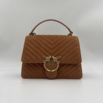 Borsa a tracolla motivo chevron scamosciato 100066-A0F6 L58Q PINKO 