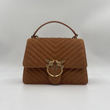 Borsa a tracolla motivo chevron scamosciato 100066-A0F6 L58Q PINKO 