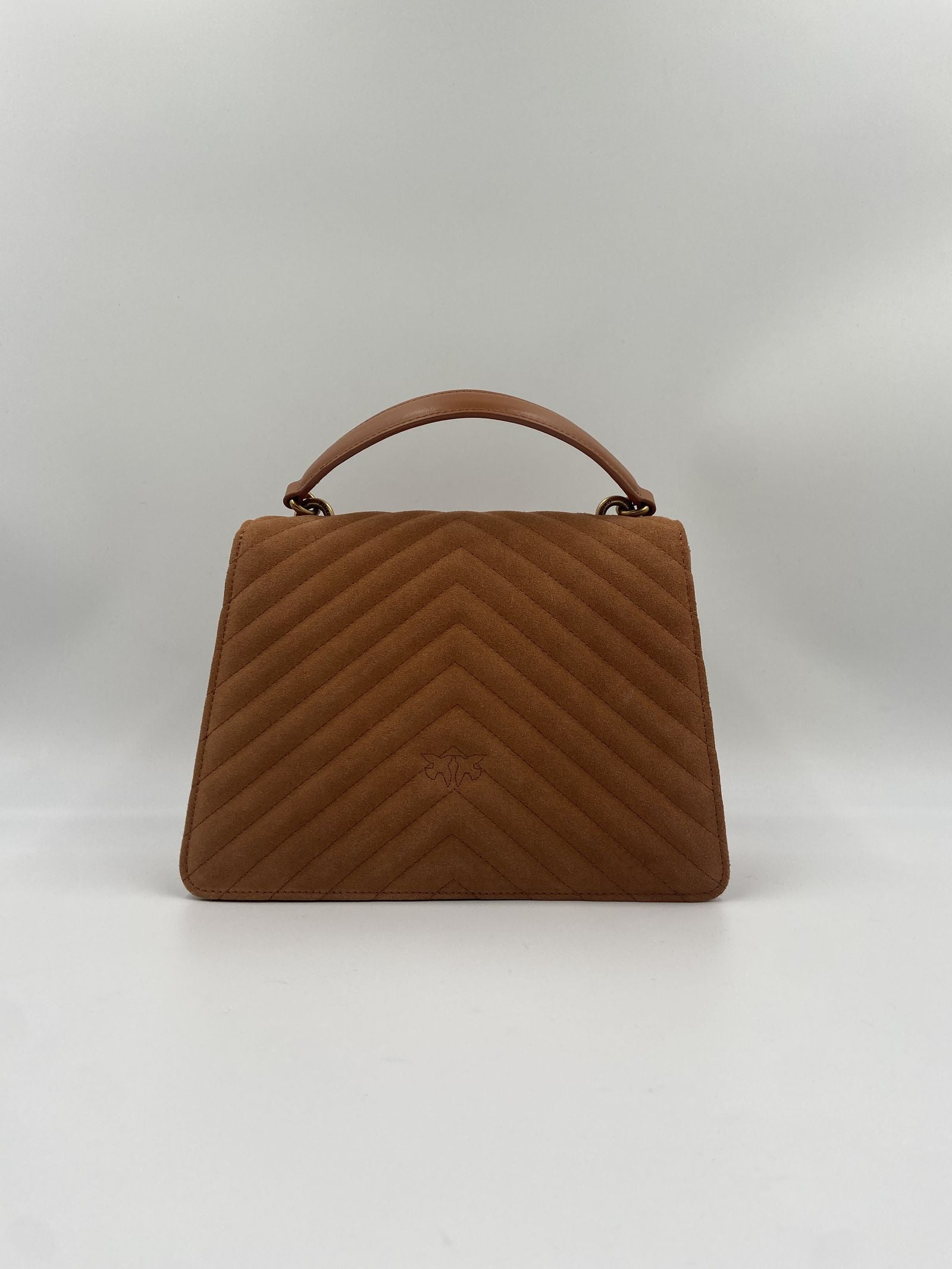 Borsa a tracolla motivo chevron scamosciato 100066-A0F6 L58Q PINKO 