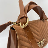 Borsa a tracolla motivo chevron scamosciato 100066-A0F6 L58Q PINKO 