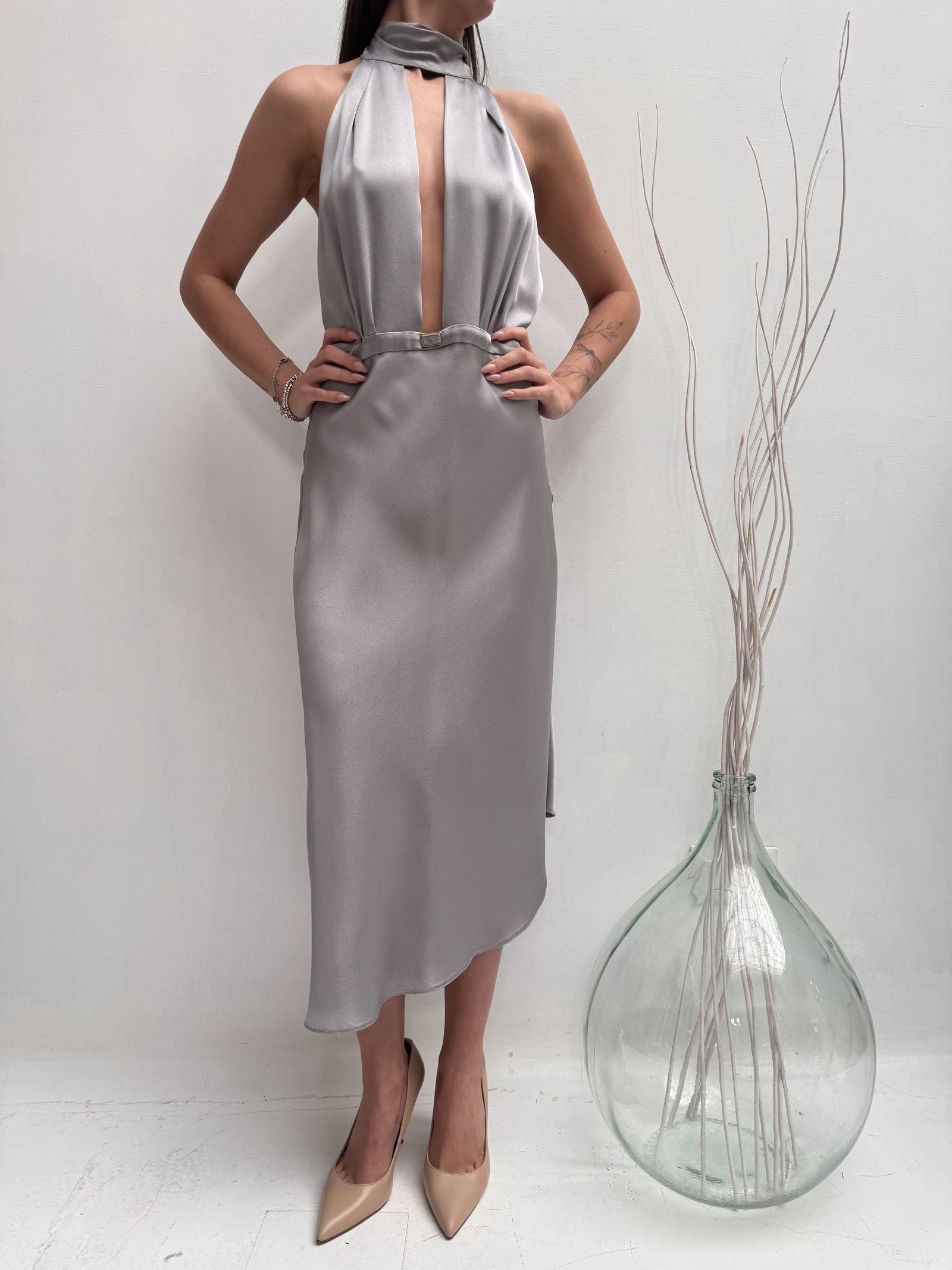 Abito con collo alto - Elisabetta Franchi AB58042E2 400 ELISABETTA FRANCHI 