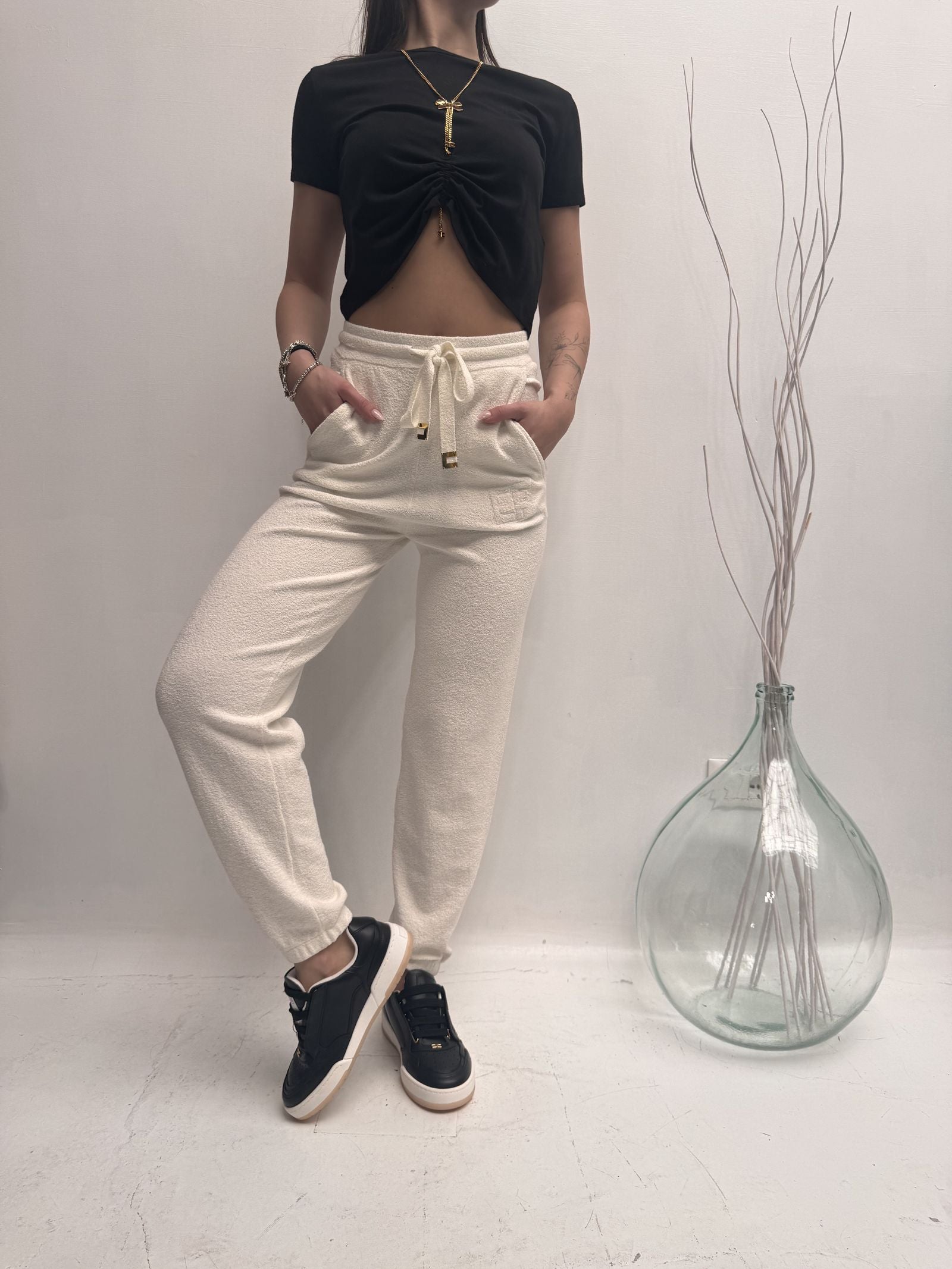 Pantalone tuta con coulisse - Elisabetta Franchi KP56S41E2 360 ELISABETTA FRANCHI 