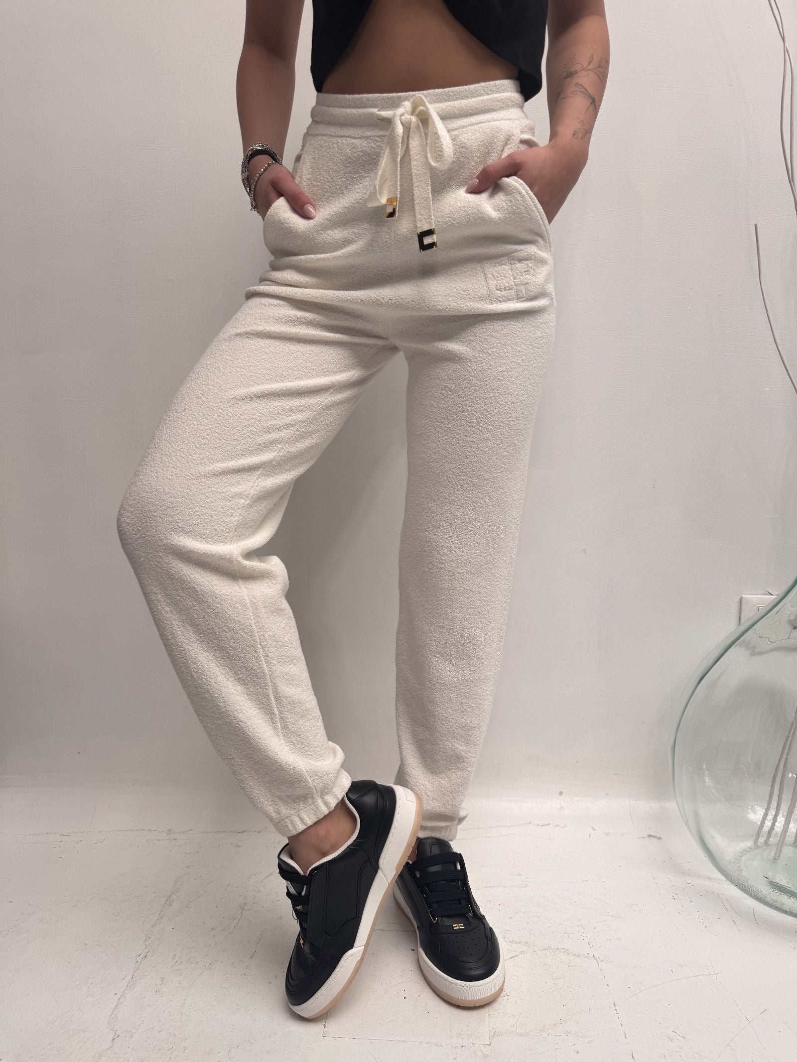 Pantalone tuta con coulisse - Elisabetta Franchi KP56S41E2 360 ELISABETTA FRANCHI 