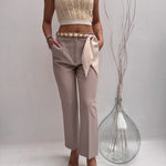 Pantalone con cintura intrecciata - Elisabetta Franchi PAT1641E2 155 ELISABETTA FRANCHI 