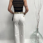 Pantalone con cintura catena oro - Elisabetta Franchi PJ42D41E2 360 ELISABETTA FRANCHI 