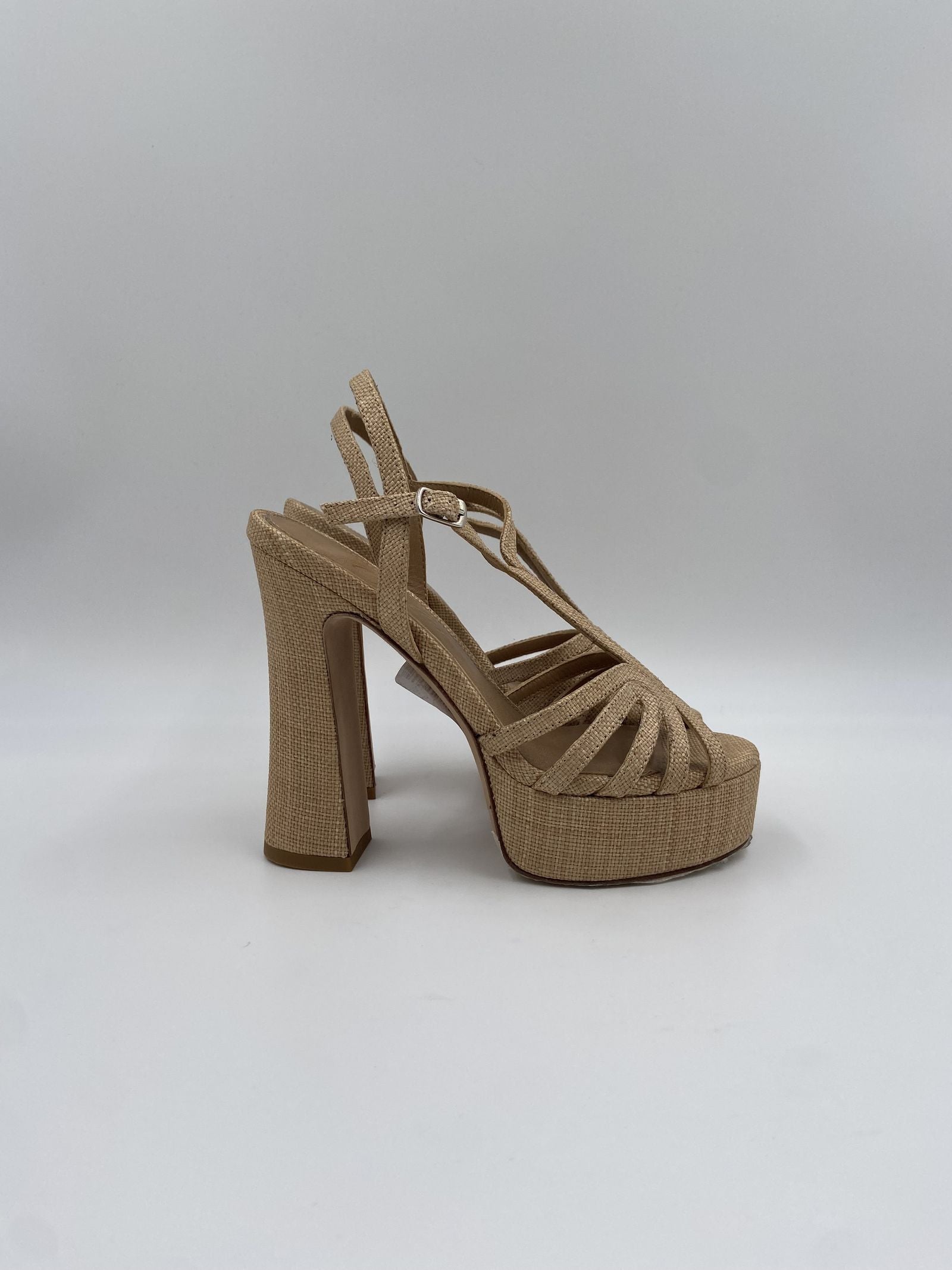 Sandalo con plateau in rafia - Ofelia H2316 BEIGE OFELIA 