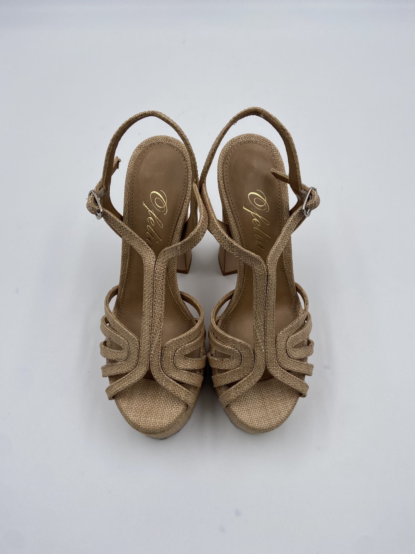 Sandalo con plateau in rafia - Ofelia H2316 BEIGE OFELIA 