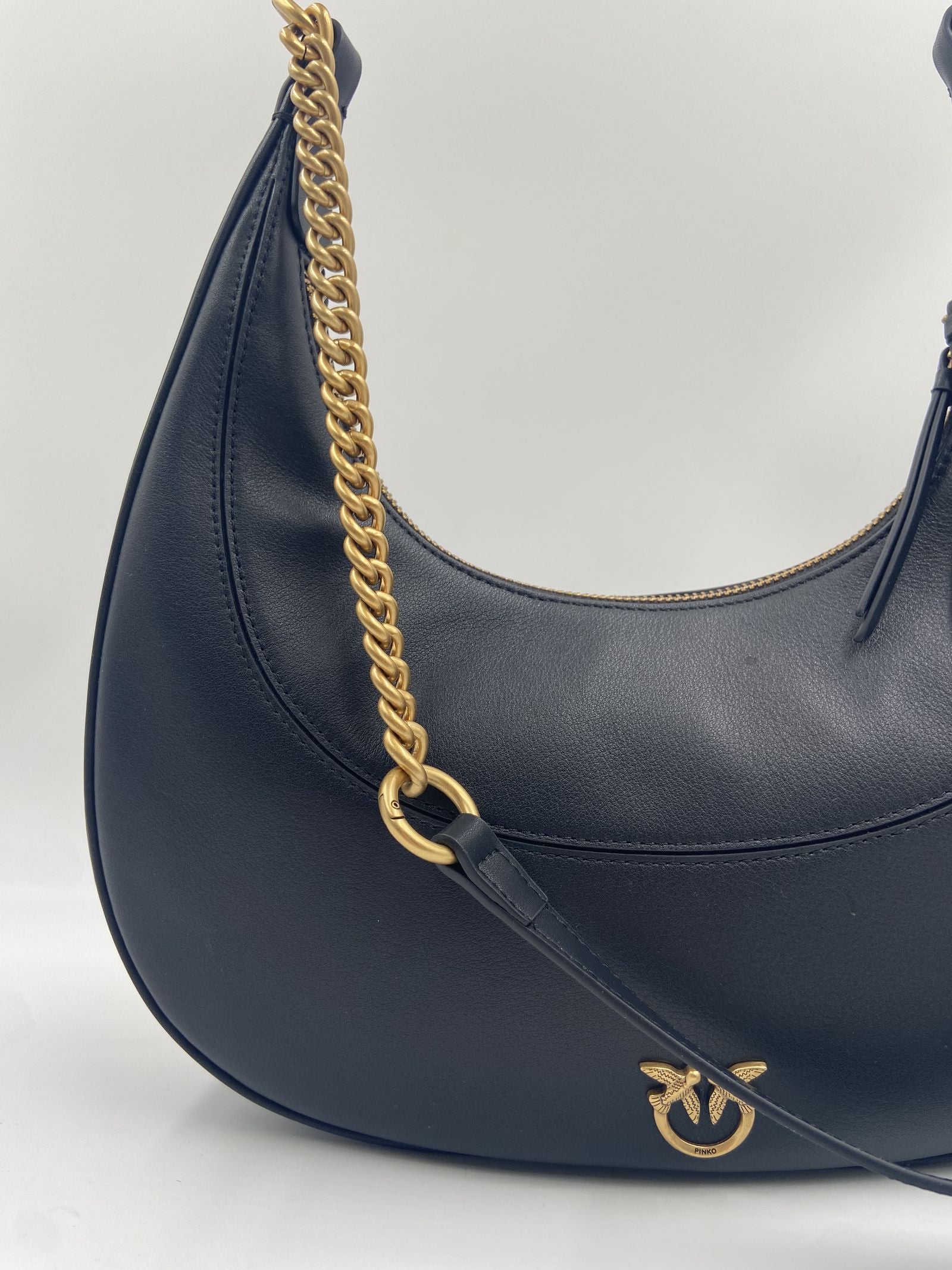 Borsa a spalla in pelle bottolata con catena 101526- A0QOZ99Q PINKO 