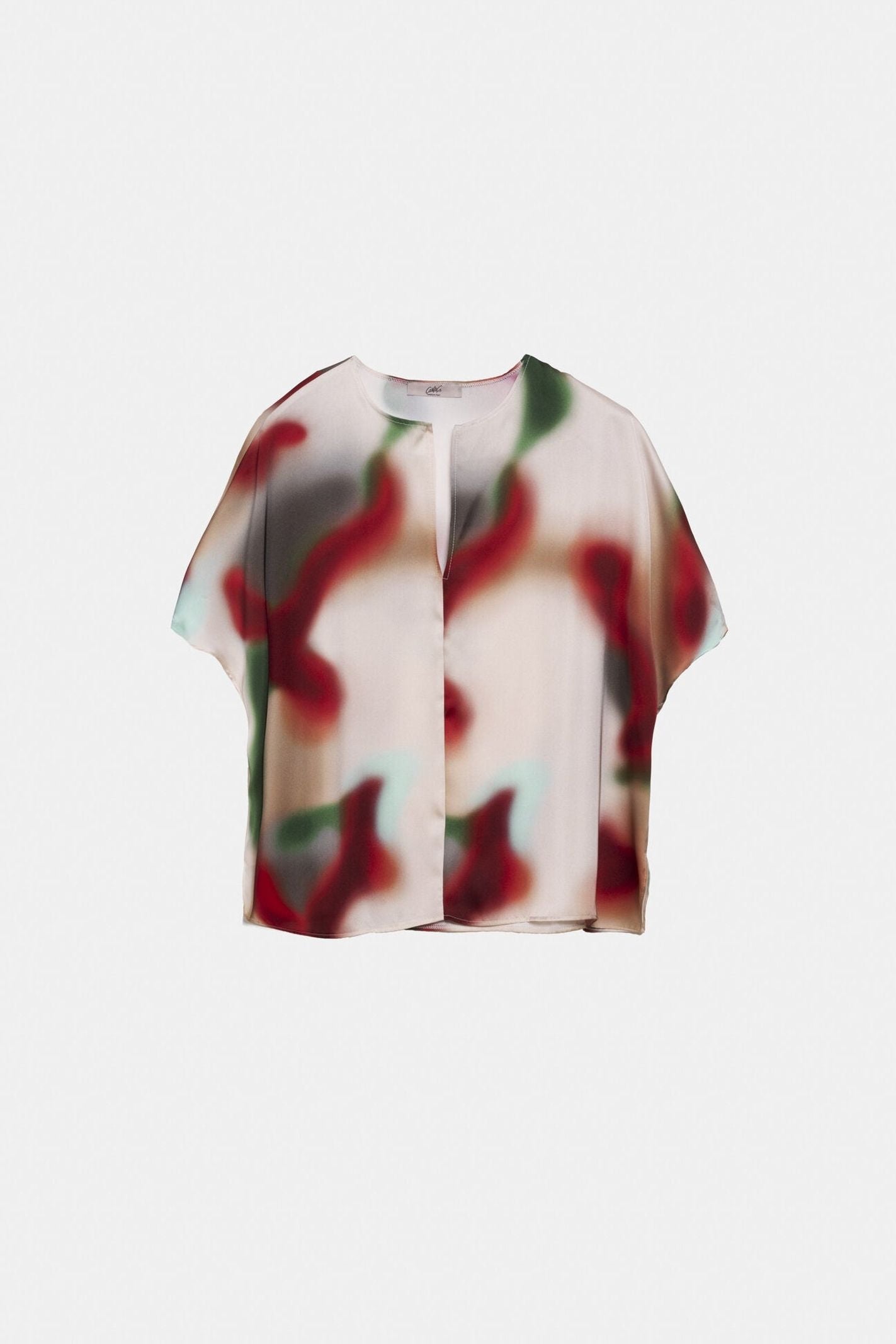 Blusa in raso fantasia multicolor - Carla G MUEV30D8 03 CARLA G. 
