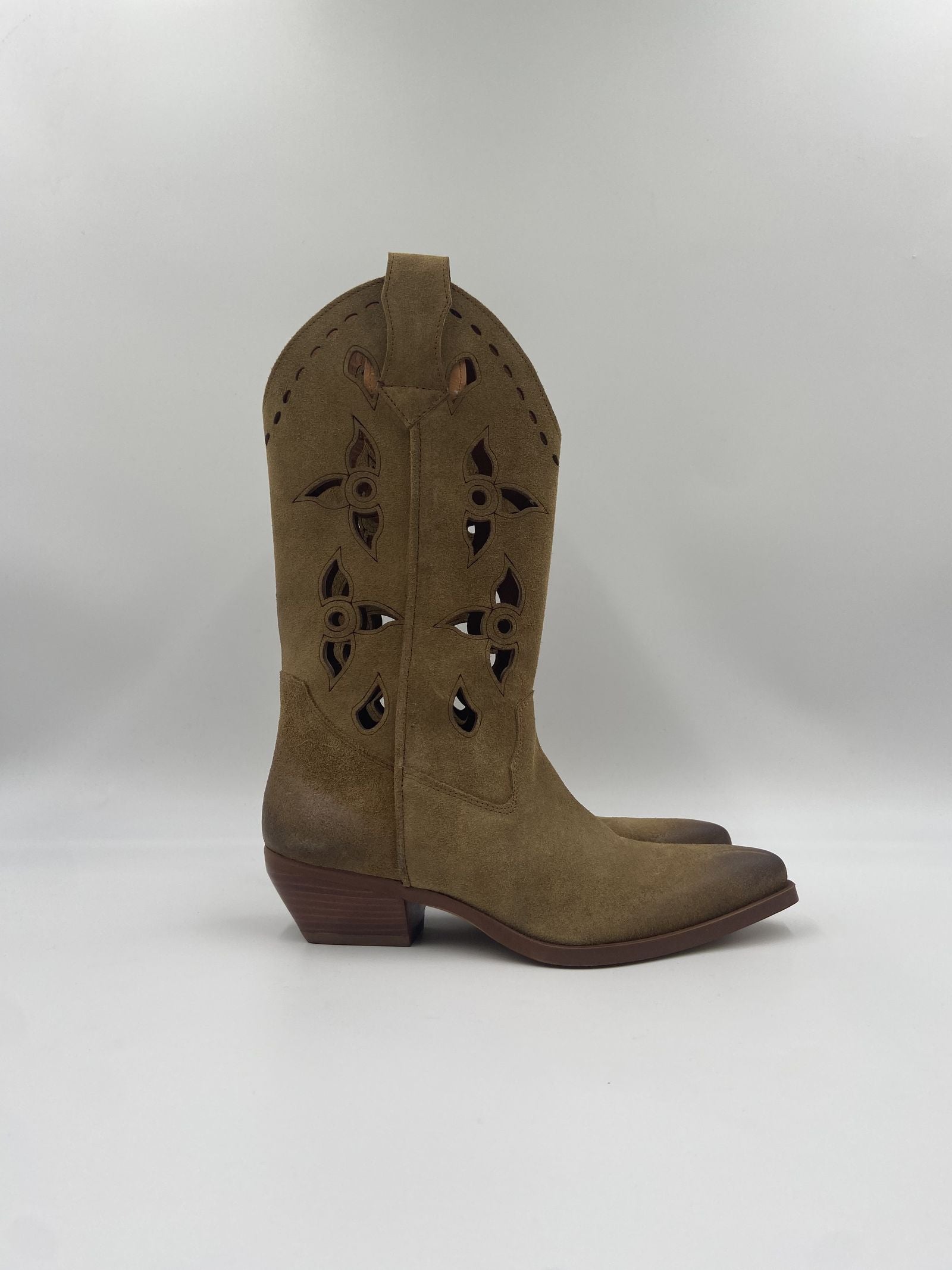 Stivaletto texano in camoscio 1719 CAMMELLO CHIARINI 