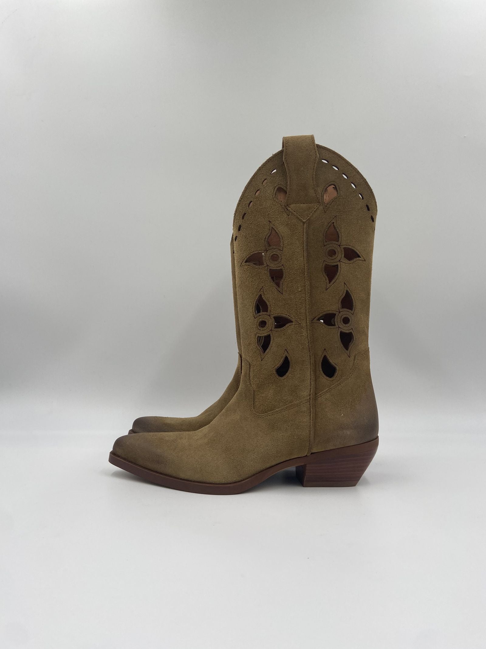 Stivaletto texano in camoscio 1719 CAMMELLO CHIARINI 