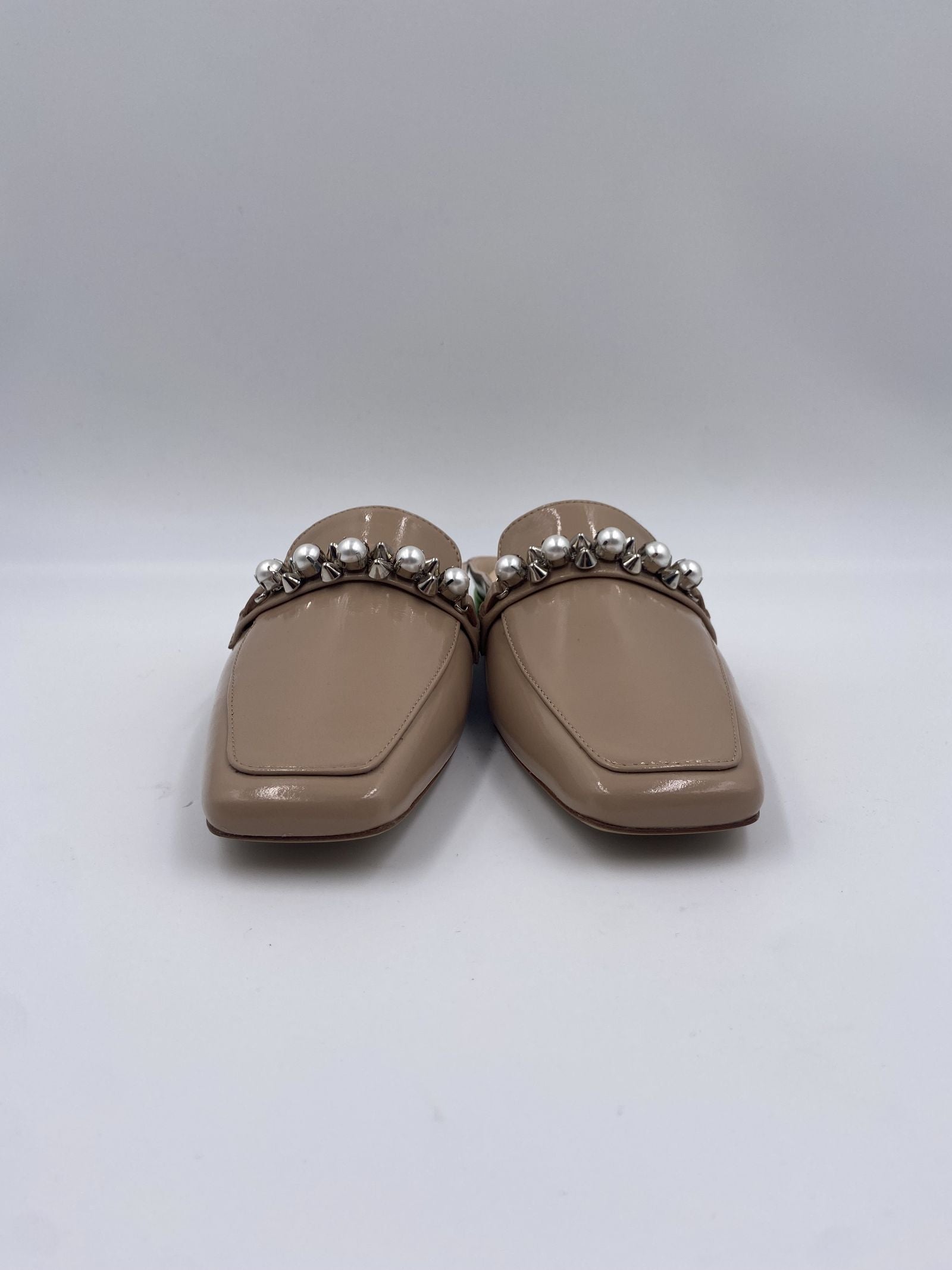 Sabot con perle e borchie 602 BEIGE CHIARINI 