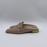 Sabot con perle e borchie 602 BEIGE CHIARINI 