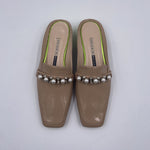 Sabot con perle e borchie 602 BEIGE CHIARINI 
