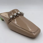 Sabot con perle e borchie 602 BEIGE CHIARINI 