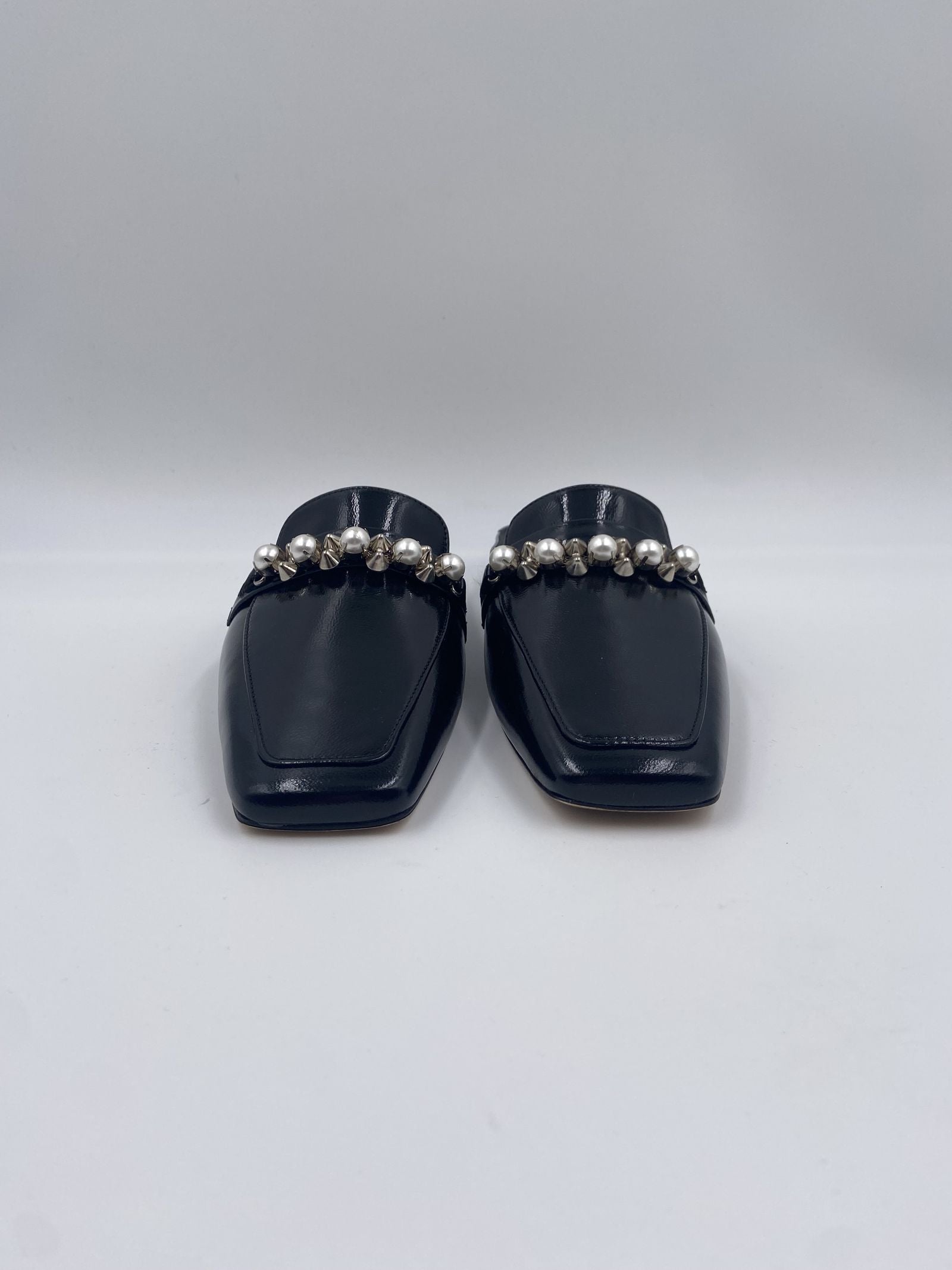 Sabot con perle e borchie 602 NERO CHIARINI 