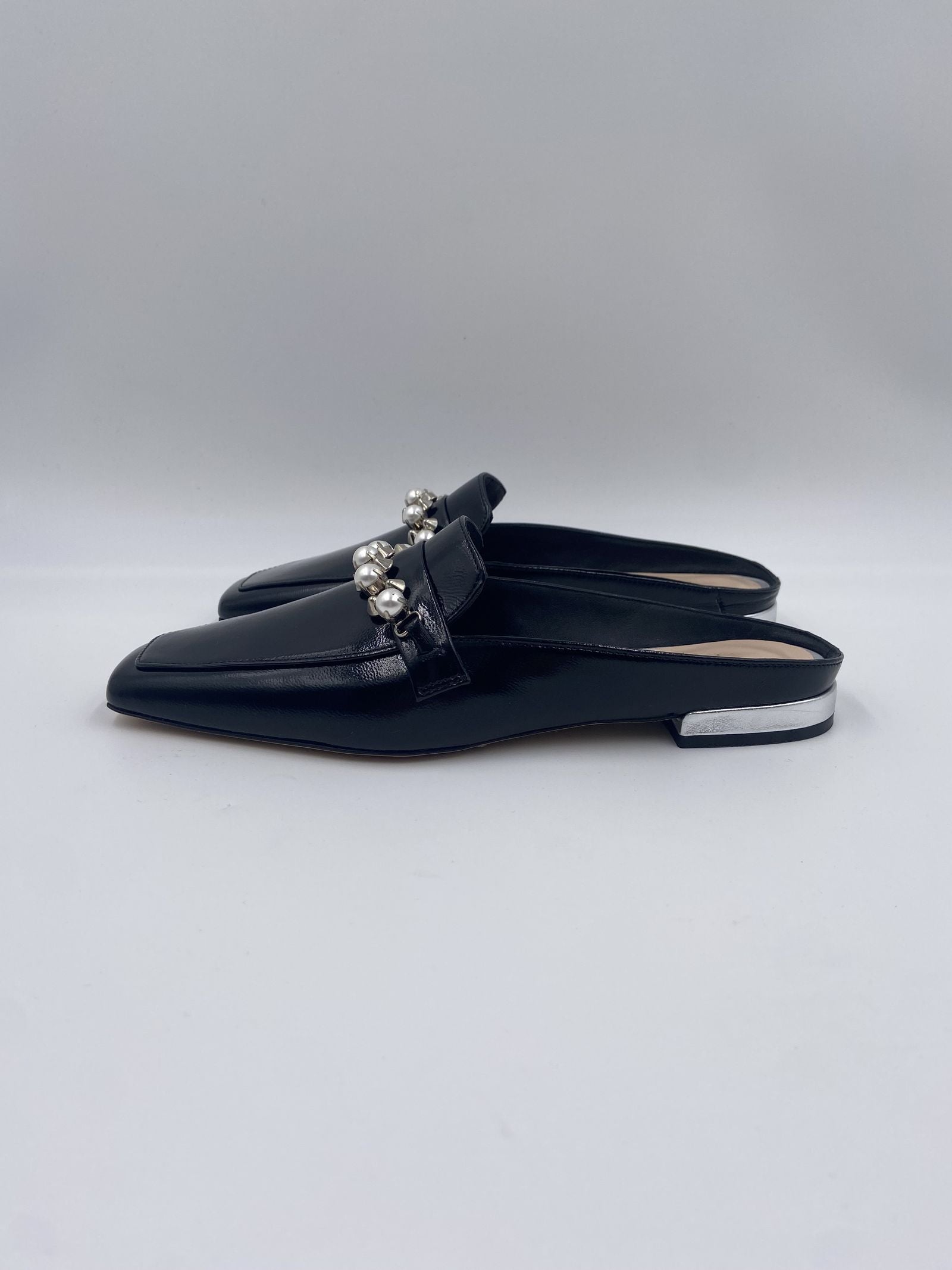 Sabot con perle e borchie 602 NERO CHIARINI 