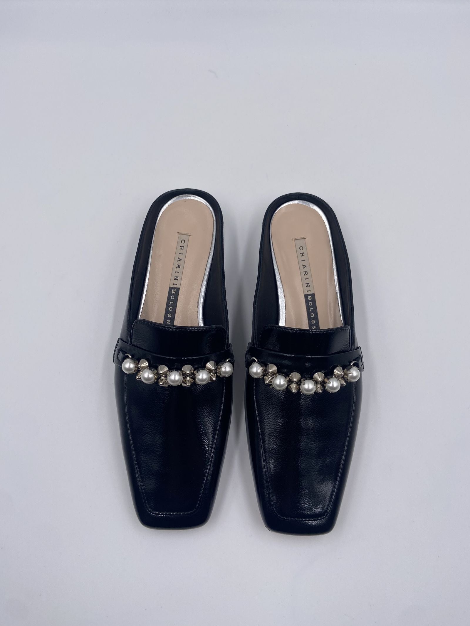 Sabot con perle e borchie 602 NERO CHIARINI 