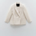 Giacca oversize doppiopetto ESS250054 CREMA ELEH 