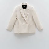 Giacca oversize doppiopetto ESS250054 CREMA ELEH 
