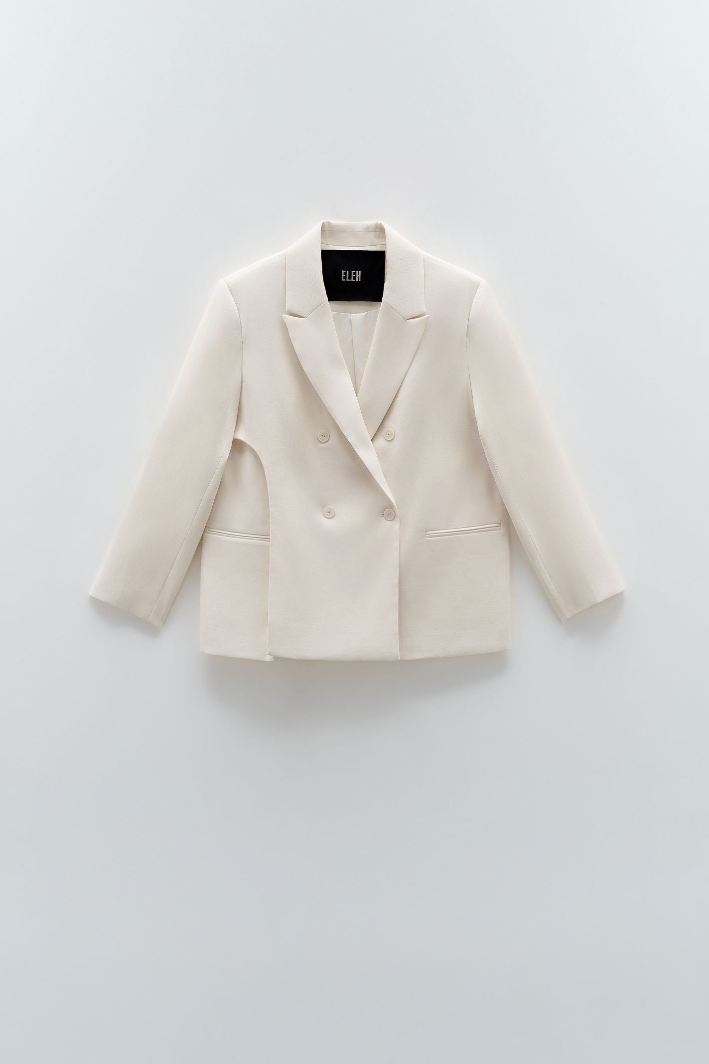 Giacca oversize doppiopetto ESS250054 CREMA ELEH 